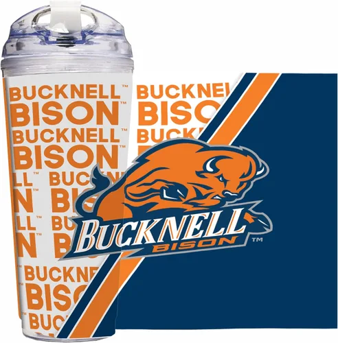 Miniatura 118 de Rico Industries Taza acrílica NCAA estándar de 24 onzas con tapa con bisagra, taza de doble pared oficialmente licenciada con pajita