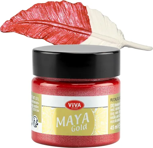 Miniatura 17 de Viva Decor Maya Gold (verde manzana) 1.52 onzas líquidas - Pintura acrílica metálica brillante para trabajos creativos en madera, vidrio