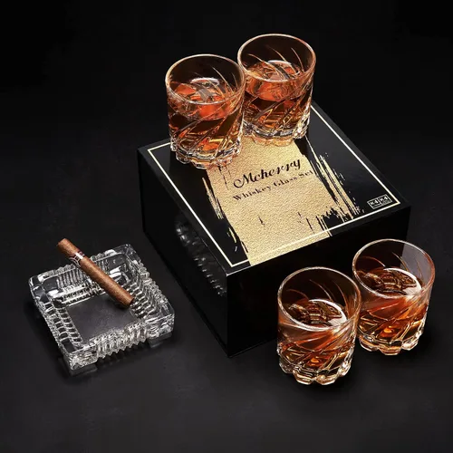 Miniatura 5 de Vasos de whisky con 4 moldes para bolas de hielo y una caja de lujo, vasos de whisky antiguos, regalos para papá de hija, hijo, niños, mejor whisky