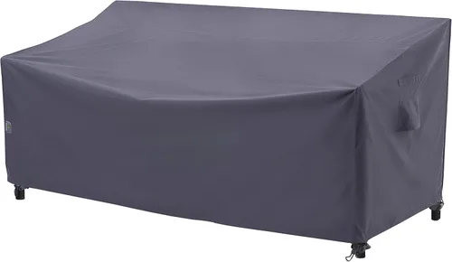 F&J Outdoors Funda para Sofá de Patio Extra Grande de Servicio Pesado Impermeable Anti-UV para Muebles, 92 pulgadas de ancho x 42 pulgadas de Gris