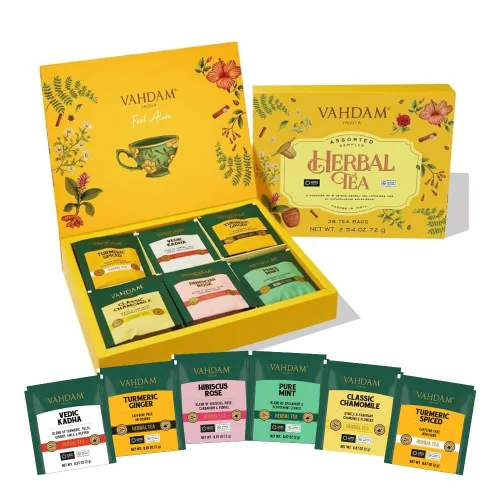 Miniatura 17 de VAHDAM Top 9 Exotic Loose Leaf Tea Sampler (más de 18 tazas) Mezclas florales y afrutadas con delicioso sabor Caliente y helado Perfecto