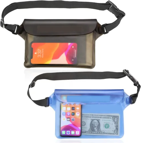 GLBSUNION Bolsa seca impermeable con correa para la cintura, paquete de 2 fundas a prueba de nieve, a prueba de suciedad y arena, la mejor manera de