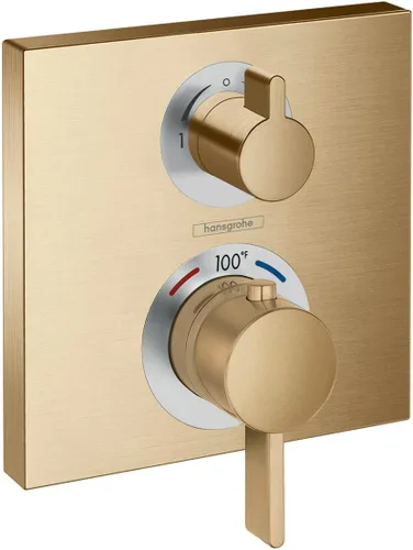 Miniatura 10 de hansgrohe Ecostat 15712341 - Moderna válvula de ducha termostática con control de temperatura en cromo negro cepillado