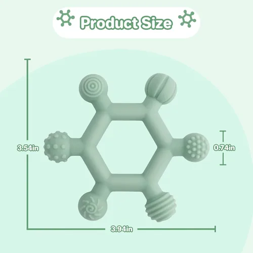Miniatura 2 de Meartchy Paquete de 3 juguetes de dentición para bebés, juguetes de silicona sin BPA, alivio de la dentición, juguete masticable para bebés de 6 a