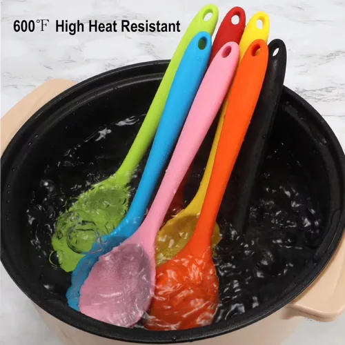 Miniatura 3 de Vituer - Juego de 7 cucharas de silicona para servir, resistentes al calor, cucharas de cocina antiadherentes para cocinar, cucharas de servir
