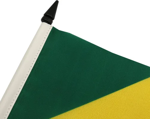 Miniatura 225 de AZ FLAG Sierra Leone Bandera de mesa 5'' x 8'' - Bandera de escritorio de Sierra Leona 21 x 14 cm - Bastón y base de plástico negro