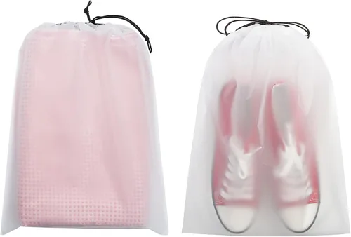 Miniatura 6 de Vorspack Bolsas transparentes para zapatos de viaje, grandes y transparentes, bolsa de almacenamiento con cuerda para hombres y mujeres, paquete