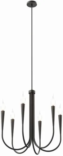 Miniatura 3 de Modway Penrose - Lámpara de araña de 6 luces, color negro, 25 x 25 x 72 pulgadas