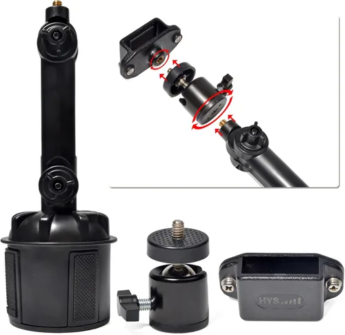 Miniatura 4 de HYS Portavasos Walkie Talkie Clip Mount, portavasos de mano para radio de coche [seguro y estable] Portavasos Radio de 2 vías, soporte para radio