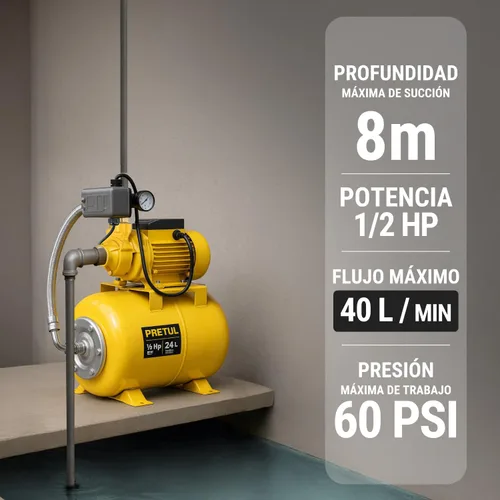 Miniatura 4 de Bomba de aire 1/2 HP, 24 litros Pretul