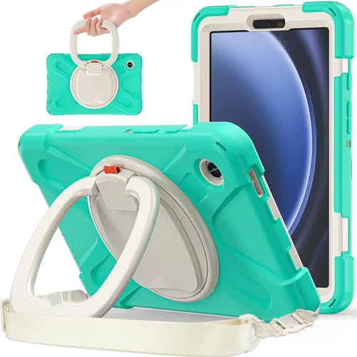 Miniatura 167 de 360 Rotation Case for Galaxy Tab ActivePro/Tab Active4 Pro/Active 5 Pro 10.1" Sturdy Cover Rotate Ring Stand Shoulder Carrying Strap Hand Strap