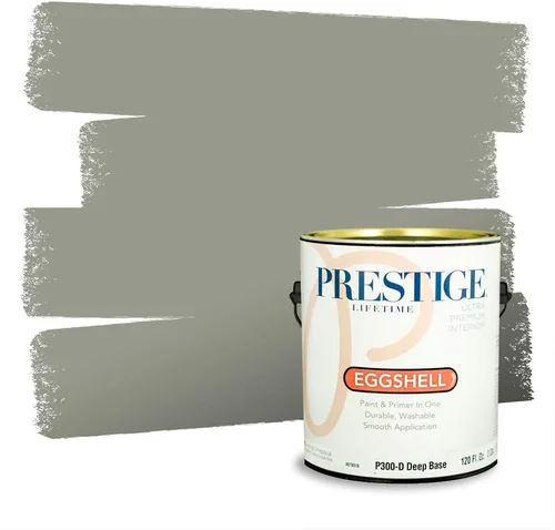 Miniatura 147 de Prestige Paints - Pintura exterior e imprimación en uno, 1 galón, plano, compatibilidad comparable con el color menta «Whipped Mint» de Behr
