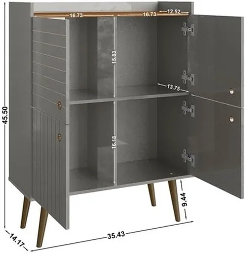 Miniatura 3 de Manhattan Comfort Bogart - Armario decorativo moderno de mediados de siglo de 45.5 pulgadas para uso en la oficina en casa y sala de estar, incluye