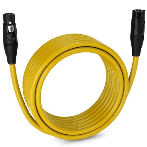 Miniatura 162 de LyxPro Cable de micrófono XLR hembra a macho de ángulo recto de 3 pines de 1.5 pies para altavoces amplificados, interfaz de audio, rendimiento