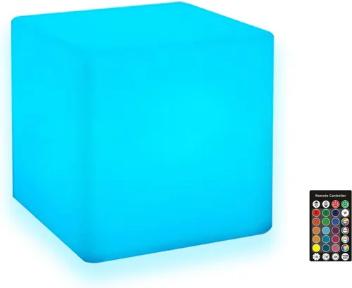Miniatura 8 de Luz LED en cubo, luz nocturna inalámbrica de 4 pulgadas para niños, lámpara de estado de ánimo recargable con 16 colores cambiantes, cubo cósmico