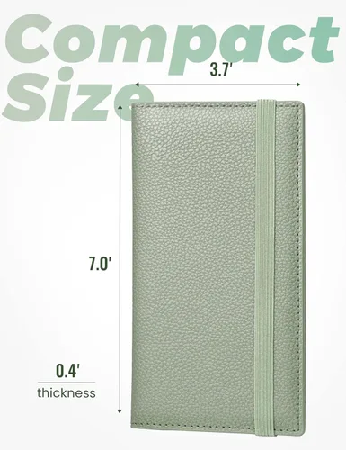 Miniatura 86 de Yarnic Funda para chequera personal, soporte para chequera con soporte para bolígrafo y divisor de plástico transparente integrado para cheques Rosa