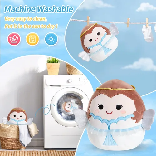 Miniatura 4 de BSTAOFY Lindo ángel de peluche suave con alas y colección Halo Squishy Angel de peluche de San Valentín, regalo de Navidad y cumpleaños para niños