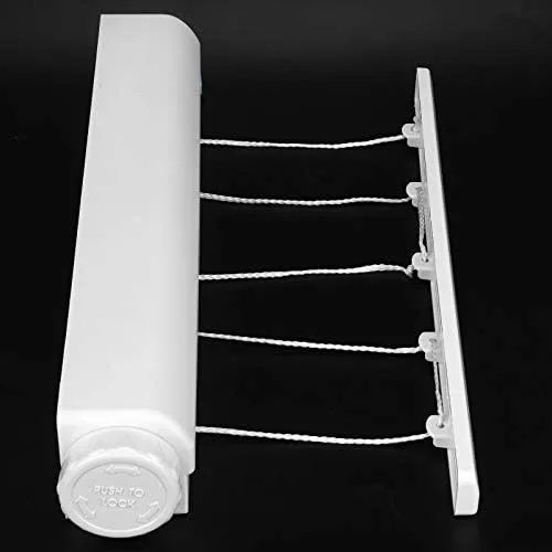 Miniatura 5 de Cuerda de secado telescópica, tendedero retráctil para lavandería, hogar, balcón, hotel (cinco cuerdas), tendedero retráctil para exteriores