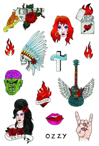 Miniatura 8 de Tatsy Juego de chicano, calcomanía temporal de tatuaje para hombres y mujeres, tatuajes falsos de temperatura corporal, chicana, vato, latín