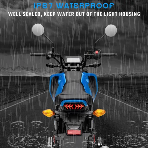 Miniatura 5 de Luz trasera LED de freno con intermitentes para motocicleta, compatible con Honda Grom MSX125 CB650F CB650R CBR650F CTX700N, lente ahumada