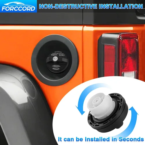 Miniatura 7 de Tapa de Gas con Bloqueo para Combustible Ajuste Personalizado para 03-22 23 24 25 26 Jeep Wrangler (TJ/LJ/JK/JK/JL/JLU/JT) Tapa de Gas con Bloqueo