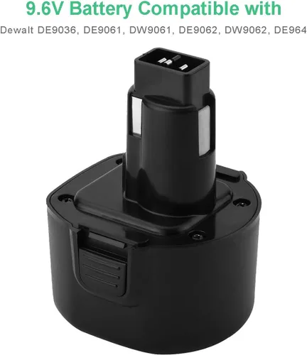 Miniatura 3 de Shentec Batería de 3.0Ah 9.6V compatible con DW9062 DW9061 DE9036 DE9061 DE9062 DW9614 DW050 y Black & Decker PS120 Fire Storm Ni-MH batería