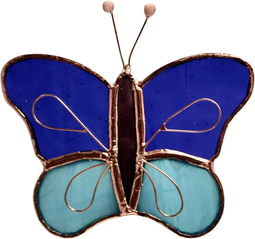 Miniatura 8 de Gift Essentials Luz nocturna enchufable de mariposas amarillas y naranjas - Luz nocturna de vidrio manchado con interruptor basculante