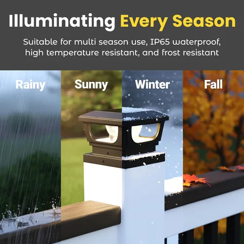 Miniatura 7 de Brighticonic Luces solares para tapa de poste para exteriores de 4 x 4, 3 x 3 – Luces de poste de encendido/apagado automático alimentadas por