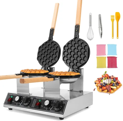 Miniatura 8 de Dyna-Living Burbuja Waffle Maker Comercial Bubble Waffle Iron 1400W Máquina eléctrica de acero inoxidable Hong Kong, máquina de gofres de hojaldre