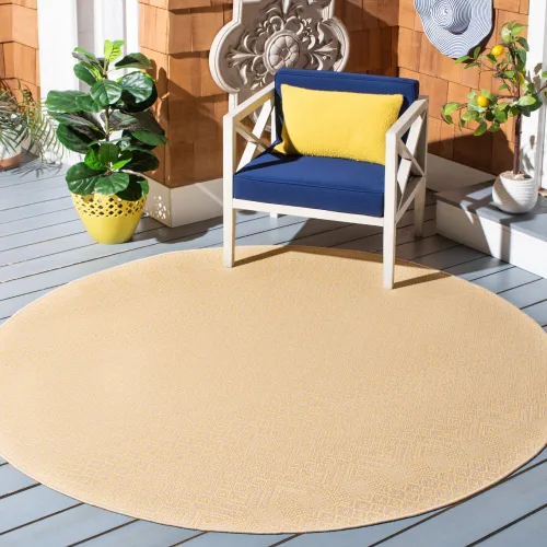 Miniatura 31 de SAFAVIEH Alfombra lavable para exteriores, colección Courtyard de 2.3 x 6.7 pies, beige y azul aguamarina, no desprende pelusa y es fácil