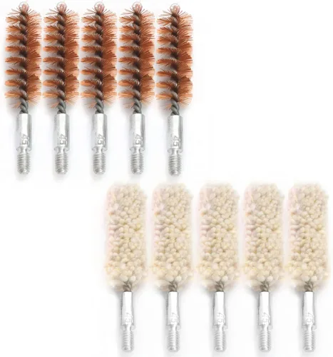 Miniatura 10 de Kit de 10 Cepillos/Hisopos para Ánima, Cepillos de Limpieza para Ánima de Escopeta/Pistola (.25 Cal)