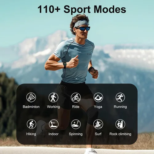 Miniatura 4 de WSQ Relojes inteligentes para hombres y mujeres, reloj deportivo con pantalla HD 2.04, reloj deportivo con voz AI ChatGpt 3 bandas, contador