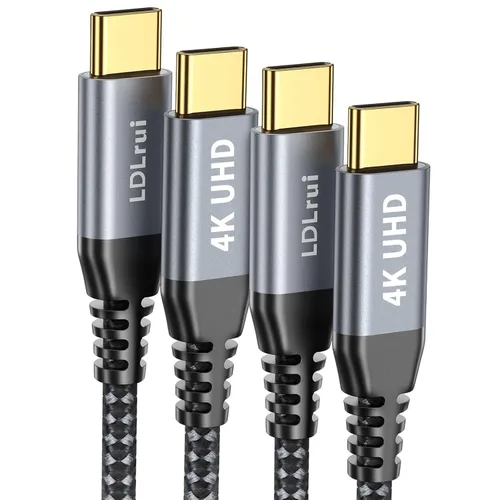 Miniatura 11 de Cable USB C corto [1 pie, paquete de 2] Transferencia de datos de 10 Gbps, salida de monitor USB-C 4K a 60Hz y cable de carga rápida de 100 W