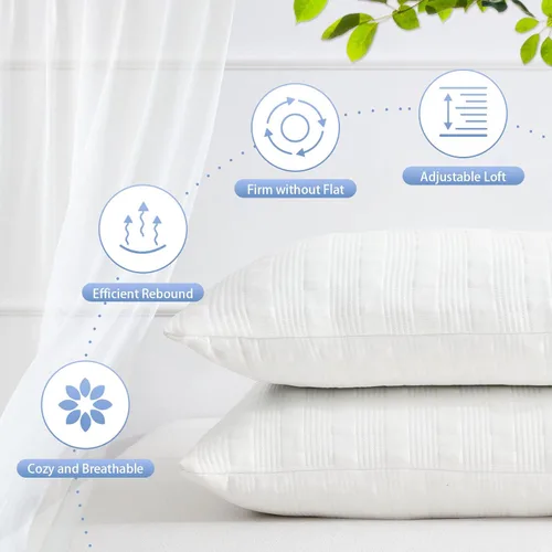 Miniatura 3 de Meoflaw Almohadas Refrescantes para Dormir Tamaño Estándar, Almohada de Cama de Espuma Viscoelástica Triturada con Funda de Almohada
