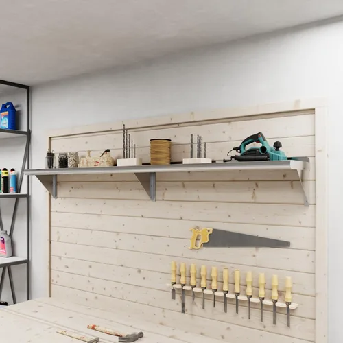 Miniatura 5 de AmGood Estante de pared de acero inoxidable de 72 pulgadas de largo x 10 pulgadas de profundidad Certificado NSF Estantería de metal