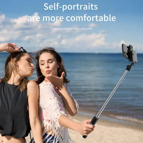 Miniatura 7 de Trípode para selfie, soporte de trípode 4 en 1 con control remoto inalámbrico desmontable, soporte para teléfono inteligente compatible con iPhone
