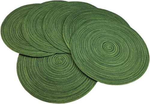 Miniatura 9 de WAZAIGUR - Manteles individuales redondos para mesa de comedor (tela resistente al calor, antideslizantes, 14 pulgadas de diámetro)
