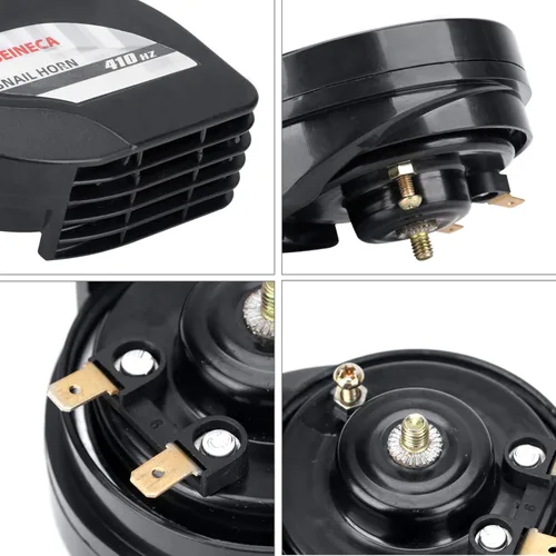 Miniatura 3 de SEINECA Bocina de coche Ulra-Thin Compact Caracol impermeable ruidoso 12V Kit de bocina de auto de tono alto/bajo para automóvil, motocicleta