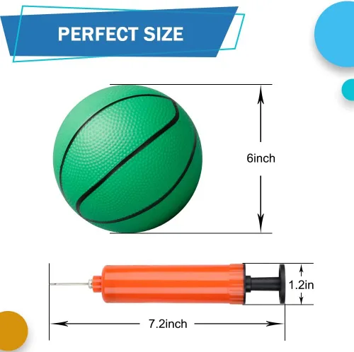 Miniatura 2 de Mini baloncesto de 6 pulgadas para mini aro de baloncesto, pequeña bola de repuesto para sobre el aro de la puerta, pelota pequeña de PVC