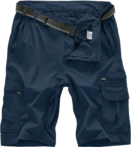 Miniatura 19 de Jessie Kidden - Pantalones cortos para hombre, estilo informal, para exteriores, con cintura expansible, ligeros, impermeables, de secado rápido