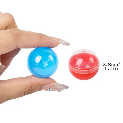 Miniatura 2 de Klmnop Paquete de 50 cápsulas vacías translúcidas de colores, cápsulas de máquina expendedora de 1.1 pulgadas, cápsulas pequeñas redondas