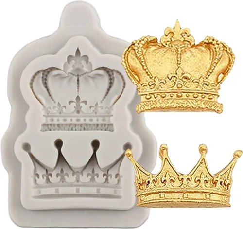 Moldes de fondant de corona 3D para decoración de pasteles de corona de silicona para decoración de pasteles, decoración de cupcakes, arcilla