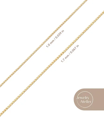 Miniatura 6 de Jewelry Atelier Colección de collares de cadena de oro Collar de cadena de oro amarillo macizo de 14 quilates con relleno de oro amarillo macizo
