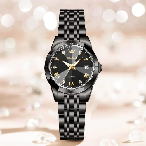 Miniatura 8 de OLEVS - Reloj de mujer de moda, reloj de vestir con diamantes, para mujer, analógico, de cuarzo, acero inoxidable, impermeable, luminoso, con fecha