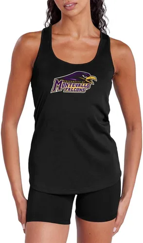 Miniatura 396 de Camiseta deportiva sin mangas oficial de NCAA Collegiate para mujer, con espalda cruzada, colección con logotipo primario