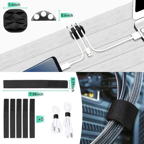 Miniatura 7 de ENONCI Kit Actualizado de Canaleta para Cables - 154 (10x15.4) Pulgadas de Cubiertas de Ranura Abierta para Cables, Sistema de Gestión de Cables