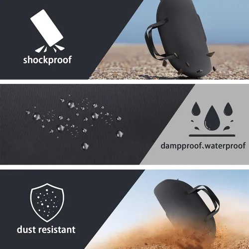 Miniatura 7 de co2CREA Estuche de viaje rígido de repuesto para Boombox 3 Boombox 2 Altavoz Bluetooth portátil impermeable (negro + funda gris interior)