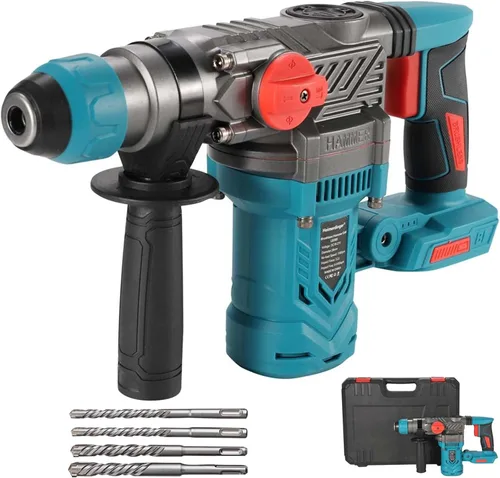 Taladro de martillo giratorio sin escobillas para batería Makita de 18 V (solo herramienta) – Impacto de 3.2 julios, mandril SDS-Plus de 1-1/8