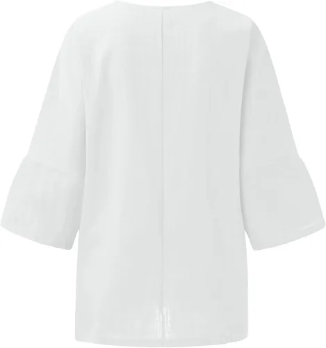 Miniatura 5 de Oversized Cotton Linen Shirts for Women 2023 Summer Casual Half Sleeve Crewneck Tunic Tops Loose Comfy Side Slit Basic Blouse