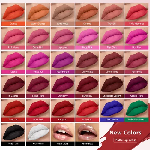 Miniatura 7 de MAKI YIKA Lápiz labial rojo burdeos para mujer, pintalabios de larga duración, sin manchas, mate, líquido, a prueba de transferencia, sin crueldad